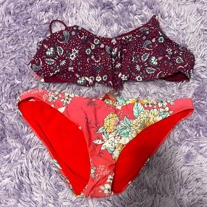 Mismatched swimsuit top and bottom